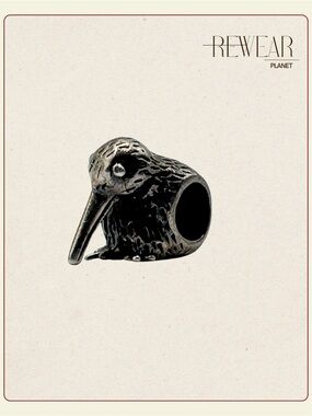 Vintage Sterling Silver Kiwi Bird Charm – Detailed Bracelet Bead